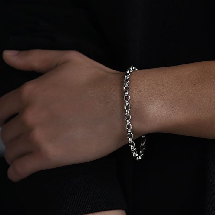 Pulsera de metal creativa con diseño tallado de Om Mani Padme Hum de plata de ley 925 con Buddha Stones - image 9