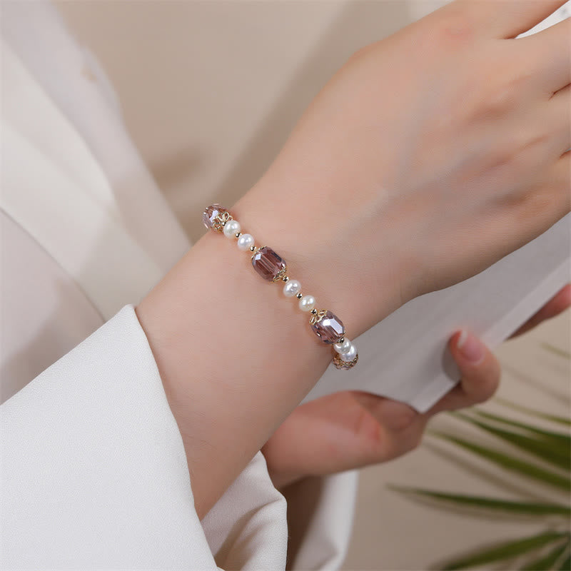 Pulsera de cadena curativa de paz con perlas de amatista natural y Buddha Stones