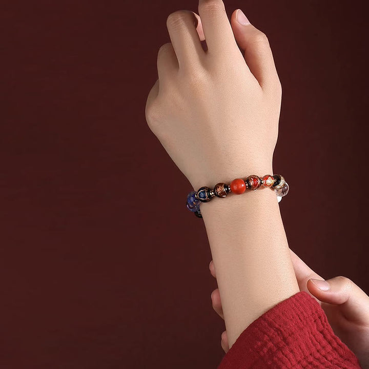 Buddha Stones tibetano colorido incienso ceniza Liuli cuentas de vidrio Om Mani Padme Hum Dorje Vajra 18 cuentas muñeca Mala