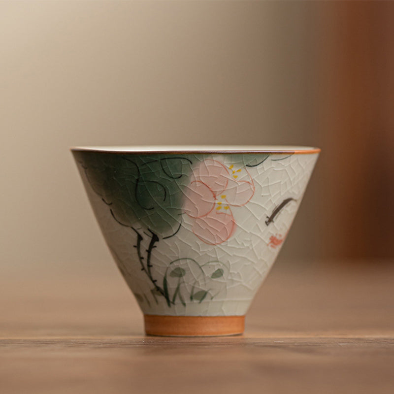 Taza de té de cerámica con Buddha Stones, bote de caqui, pez Koi, loto, taza de té de Kung Fu, 50ml