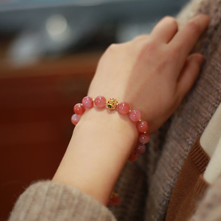 Pulsera de iluminación de flor de loto de ágata Yanyuan de plata de ley 925 con Buddha Stones