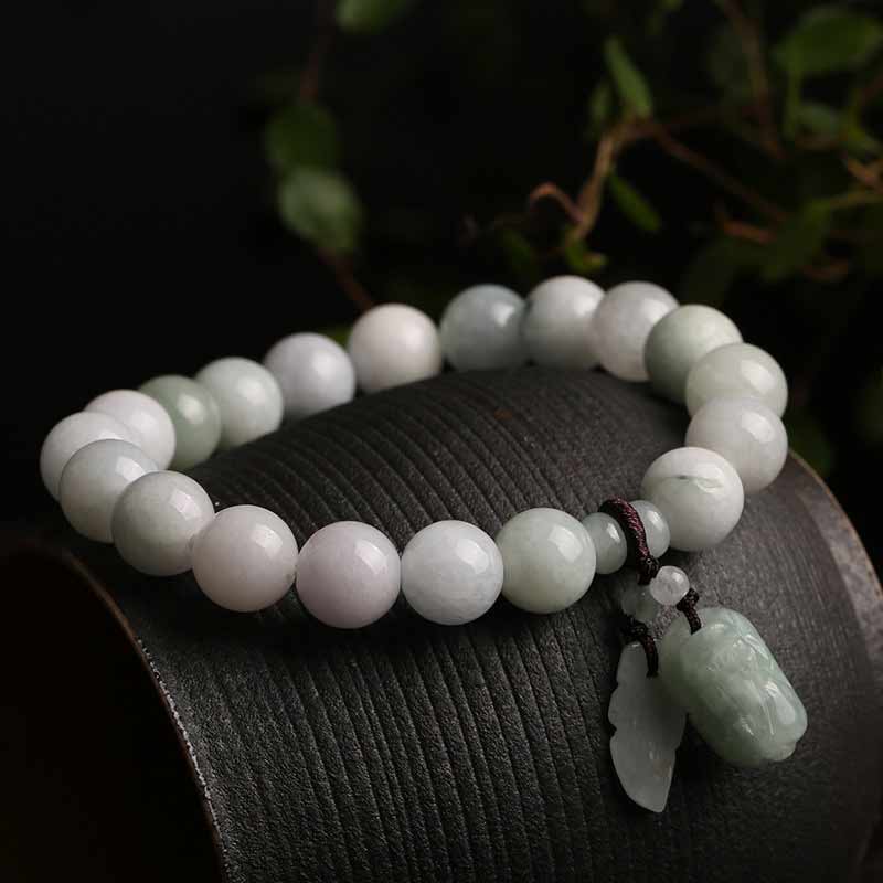 Pulsera de éxito de manzana con Buddha Stones Pi Xiu de jade natural con piedras de Buda
