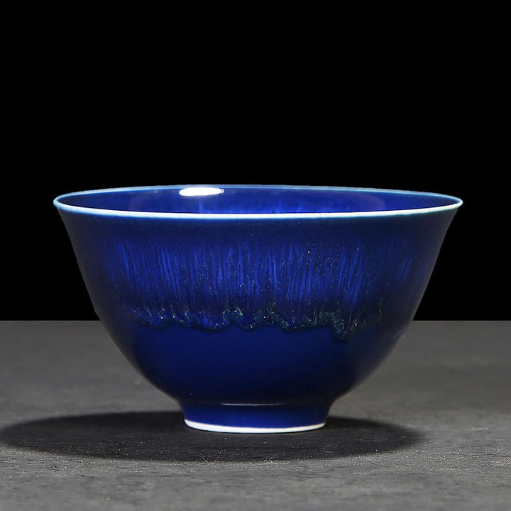 Taza de té de cerámica con cambio de horno de esmalte Jianzhan chino , Buddha Stones, taza de té Tenmoku Kung Fu