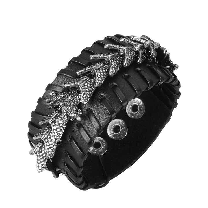 Pulsera de tejido de protección de cuero de dragón