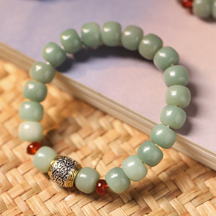 Pulsera de paz con cuentas de carácter Fu de nube auspiciosa de semillas Bodhi de Buddha Stones