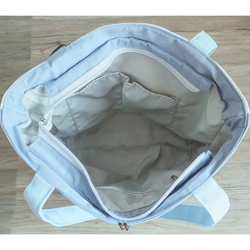 Bolso de hombro de gran capacidad con bordado de bambú, flor de pera, ciruelo, flor de melocotón, bolso de mano