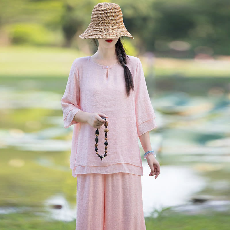 Conjunto de ropa para mujer para la práctica matutina espiritual de Tai Chi, meditación y oración Zen. - image 16