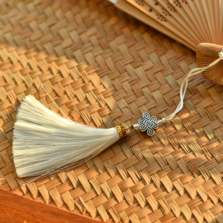 Abanico plegable de bambú de mano Sakura con flores de cerezo y Buddha Stones 21cm