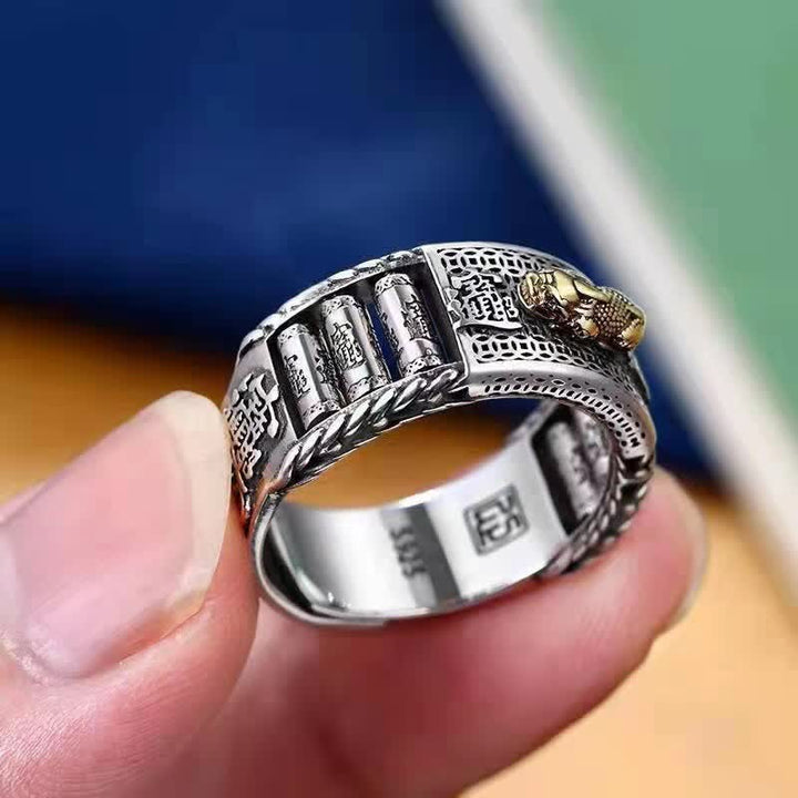 Anillo de pareja con Buddha Stones Lucky FengShui PiXiu, ruedas de oración de riqueza - image 5
