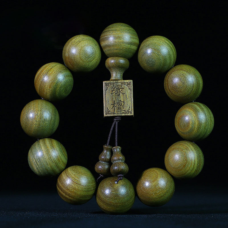 Pulsera curativa de sándalo verde tibetano con Buddha Stones - image 4