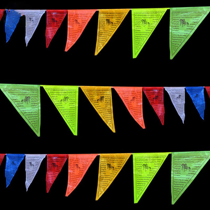 Bendición tibetana al aire libre 25 piezas decoración de bandera de oración triangular