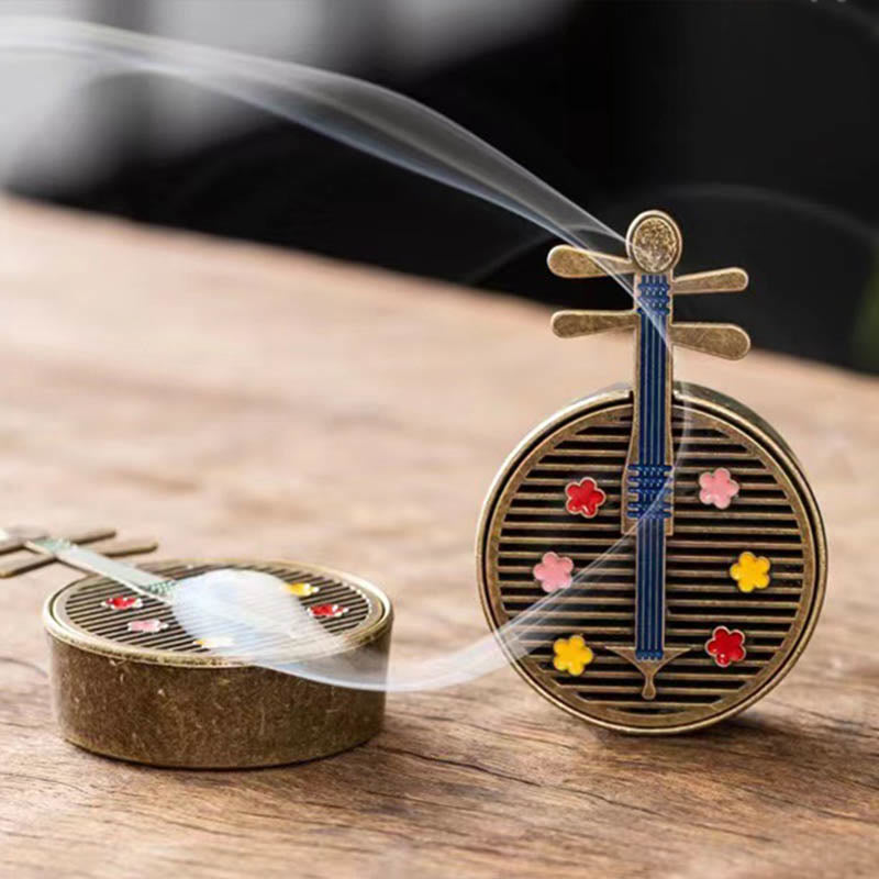 Quemador de incienso de aleación de cobre, Mini ventilador de calabaza pequeño con Buddha Stones , decoración con incienso