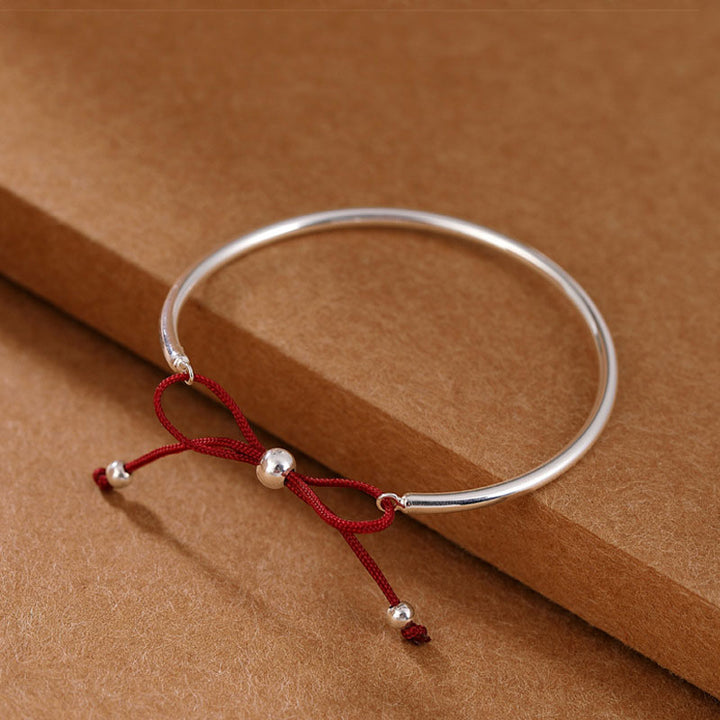 Pulsera con nudo curativo de hilo rojo de plata de ley 925 con Buddha Stones
