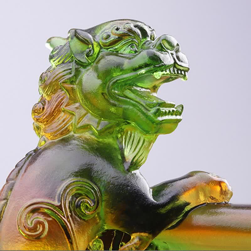 Hecho a mano Liuli Crystal PiXiu Treasure Bowl Art Piece Decoración del hogar - image 4