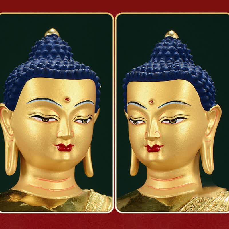 Figura de Buda Shakyamuni, estatua de cobre de iluminación, decoración para el hogar - image 13