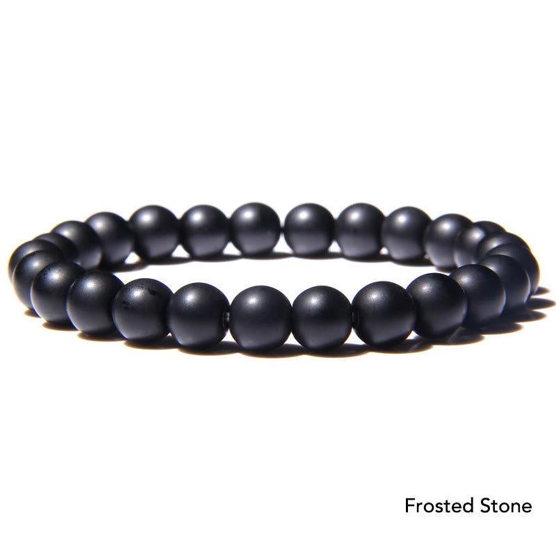 Pulsera con cuentas de equilibrio de cristal de piedra de ágata natural