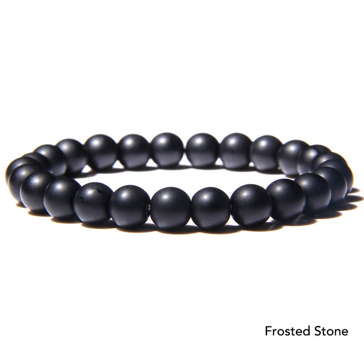 Pulsera con cuentas de equilibrio de cristal de piedra de ágata natural