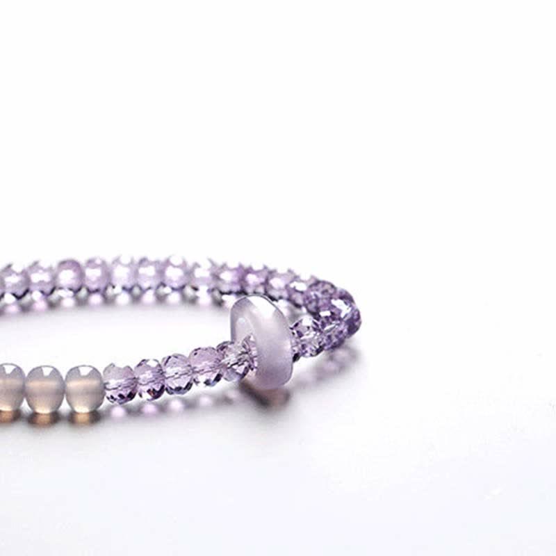 Pulsera curativa de meditación de cristal de amatista natural
