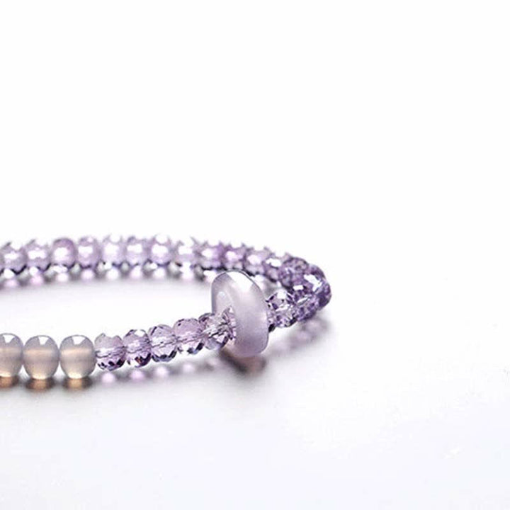 Pulsera curativa de meditación de cristal de amatista natural