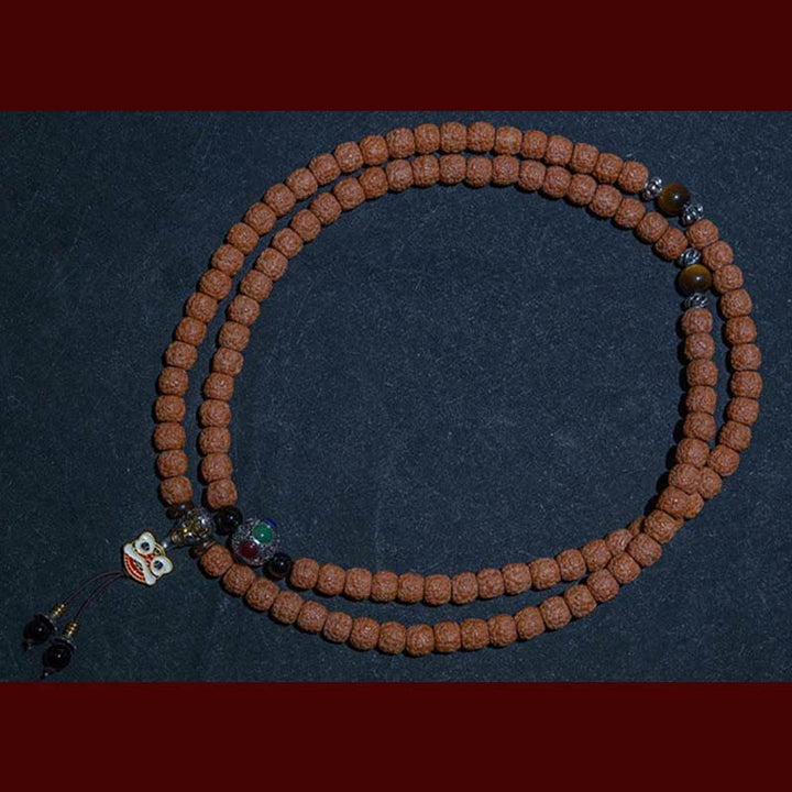 Tíbet 108 Mala cuentas Rudraksha Bodhi semilla zodiaco chino Buda Natal pulsera con dijes de riqueza