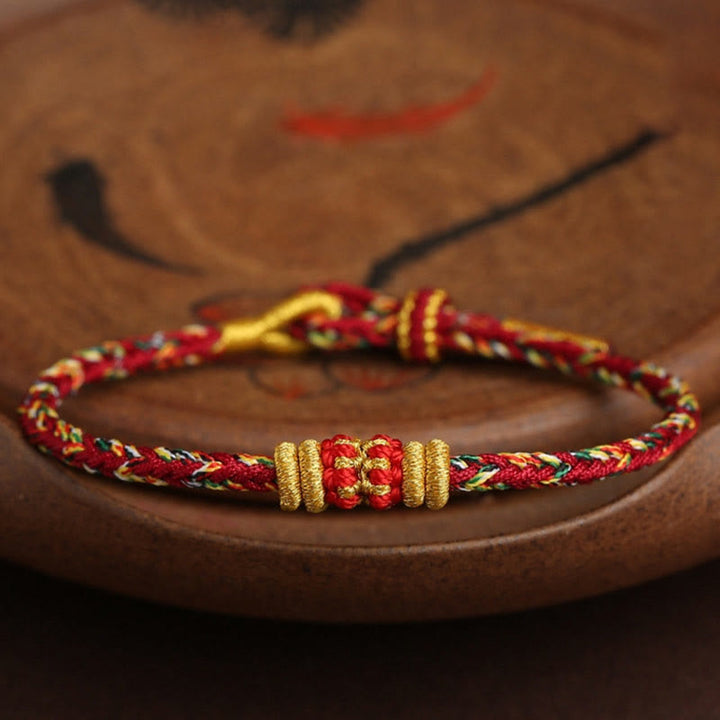 Pulsera trenzada de la suerte con nudo King Kong y cuerda colorida hecha a mano con Buddha Stones - image 5