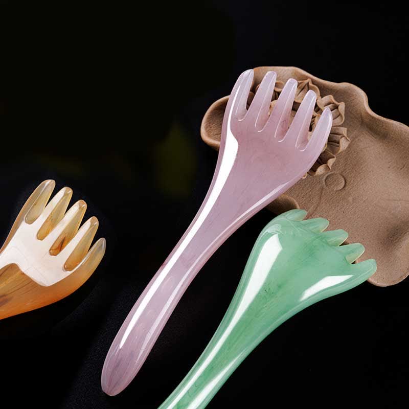 Juego de herramientas de peine de masaje Gua Sha de resina
