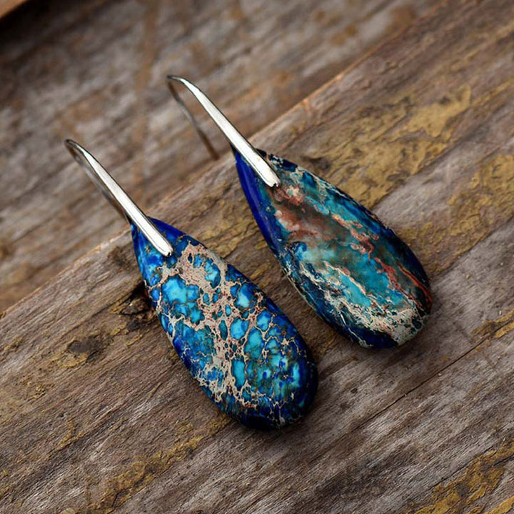 Pendientes de cristal curativo de piedra emperador