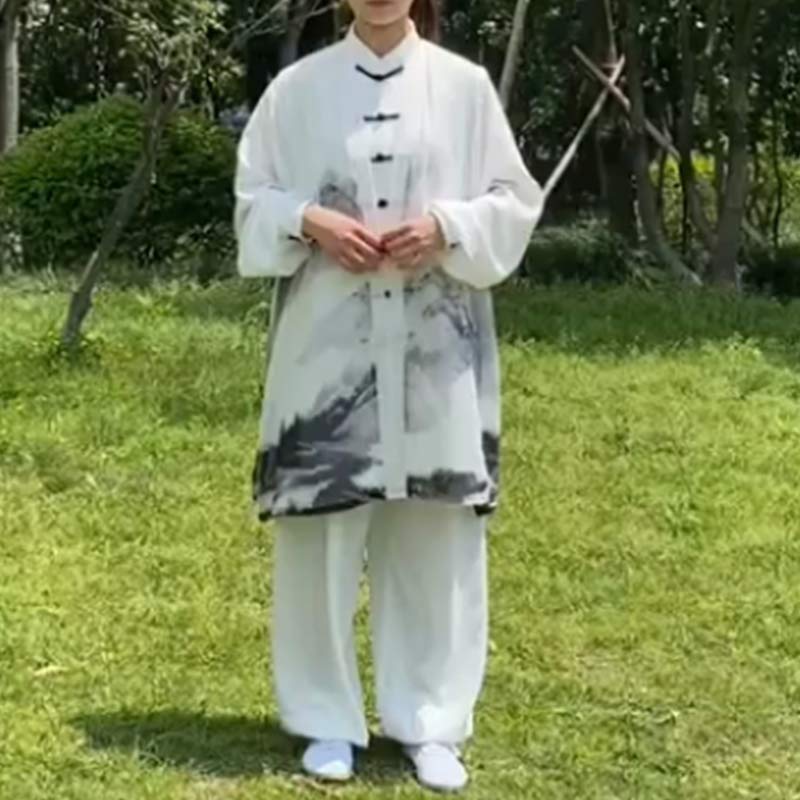 Conjunto de ropa Unisex para práctica de Tai Chi Qigong, pintura de tinta, meditación, oración espiritual, Zen, 3 uds. - image 8