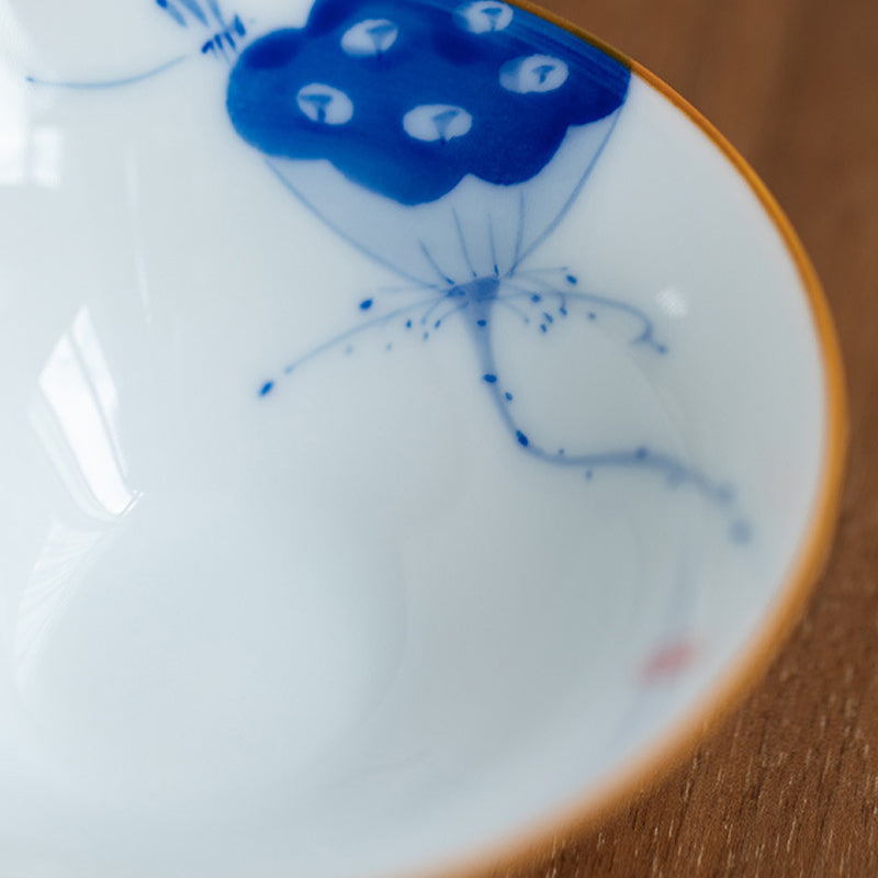 Taza de té de Kung Fu con Buddha Stones, flor de Mandala, pez Koi, pájaro de loto, caquis, 50ml