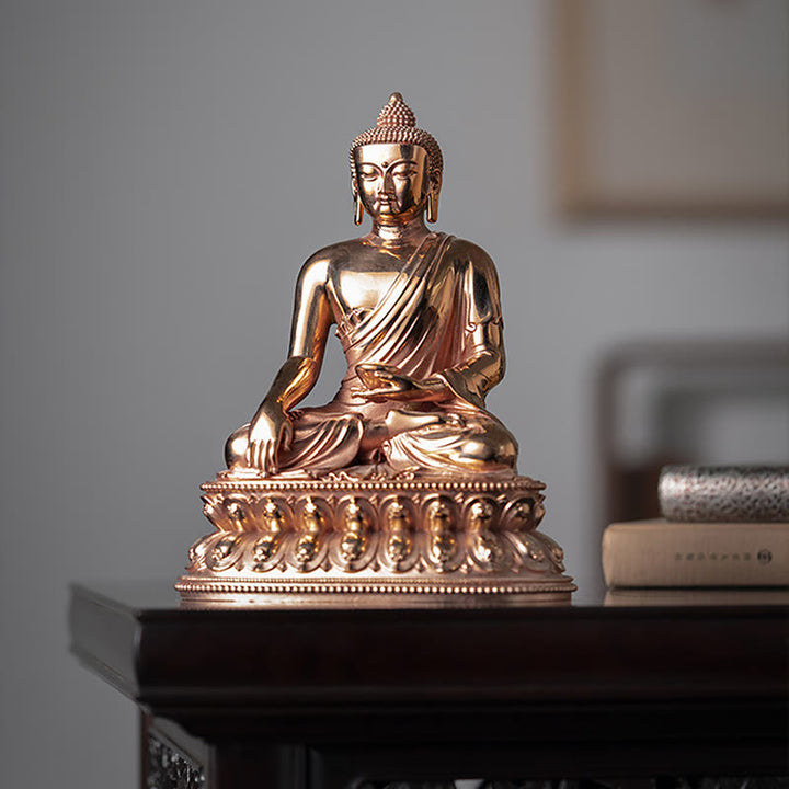 Estatuilla de Buda Gautama Shakyamuni, estatua de cobre de serenidad, decoración del hogar - image 4