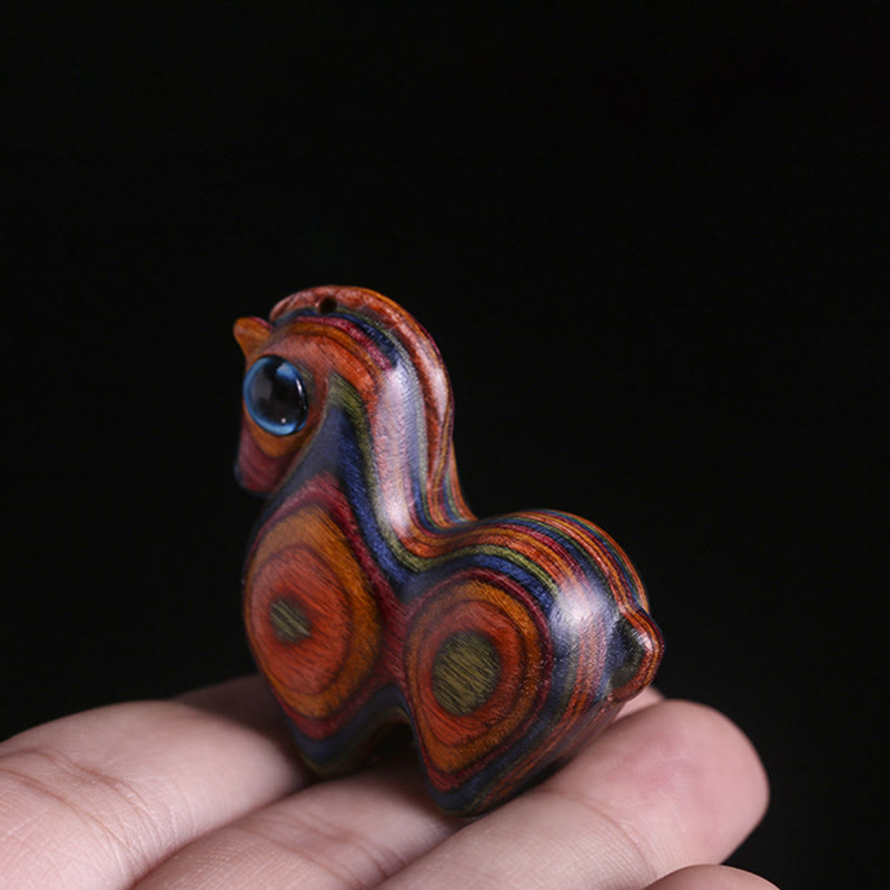 Buddha Stones, hoja pequeña, sándalo rojo, sándalo verde, Mini decoración de protección de caballo de la suerte