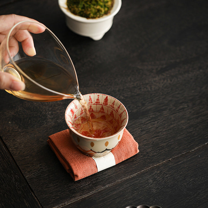 Buddha Stones Dunhuang Color Mil Budas Taza de té Kung Fu Taza de té 100ml