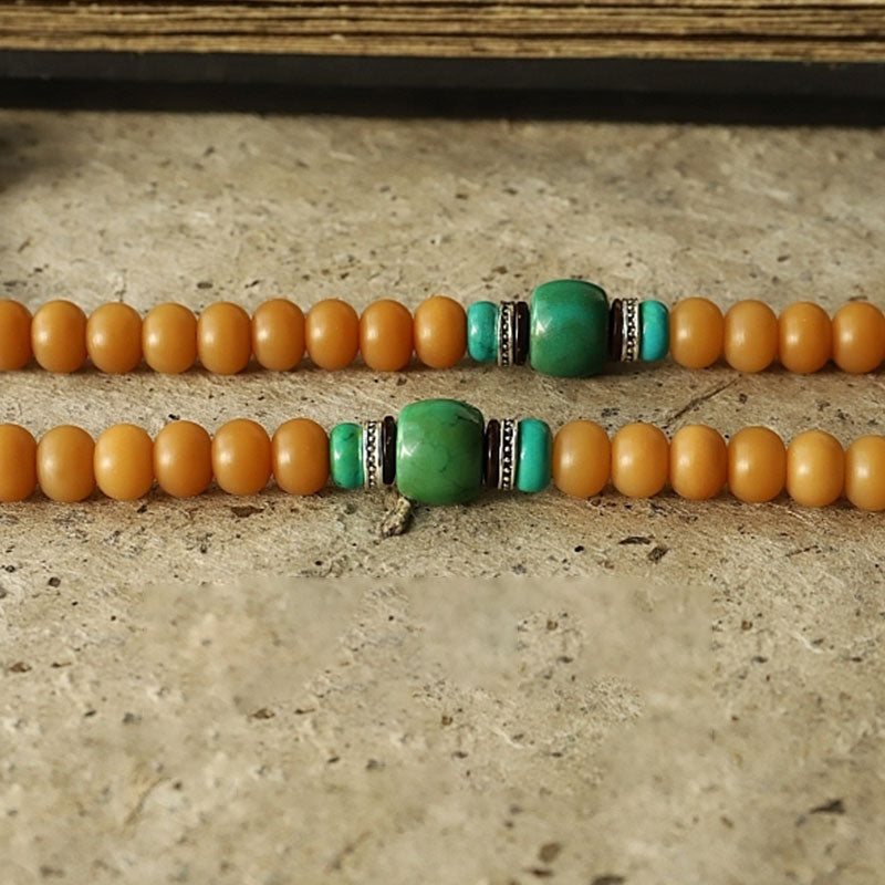 Tíbet 108 Mala cuentas Bodhi semilla Bagua Vajra pulsera de riqueza