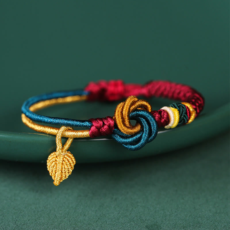 Pulsera de cuerda de la suerte con nudo de mandala hecha a mano tibetana con Buddha Stones - image 2