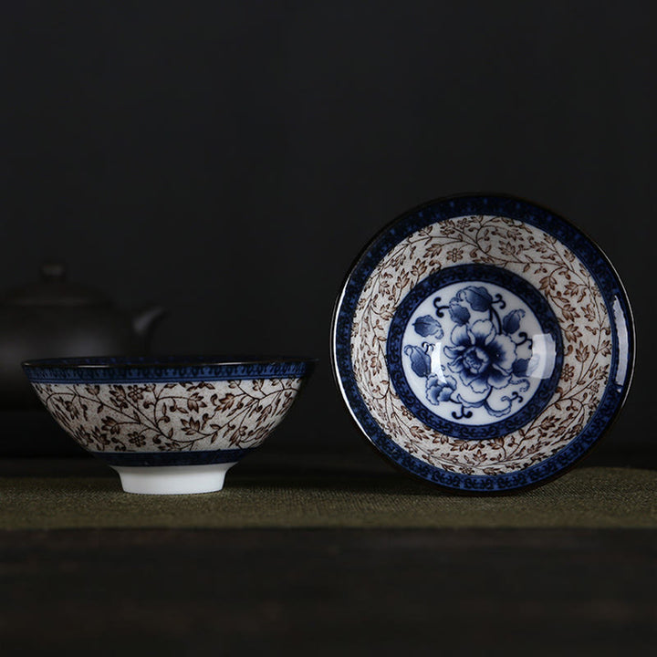 Taza de té de Buddha Stones, flores, carácter Fu, montañas, loto, flores de cerezo, taza de té de Kung Fu