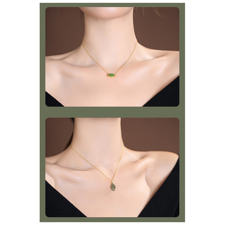 Plata de Ley 925 Natural Hetian Jade cian Jade suerte riendo Buda mariposa collar colgante - image 42