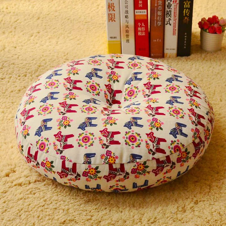 Cojín de asiento de meditación de lino con diseño Simple de loto, decoración para el hogar y la sala de estar - Desmontable - 40 cm x 10 cm - Amarillo vara de oro claro - image 23