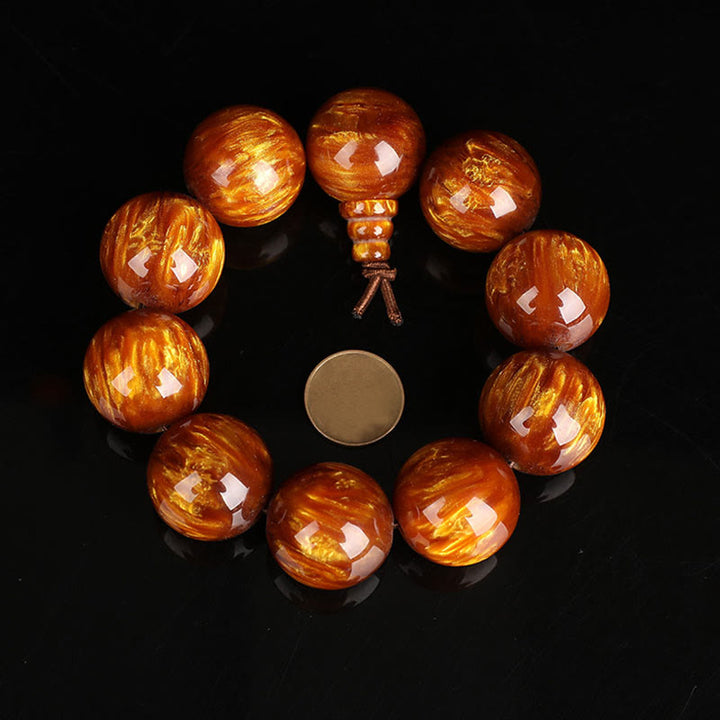 Buddha Stones Sauce De Mar Dorado Éxito Pulsera Positiva Mala
