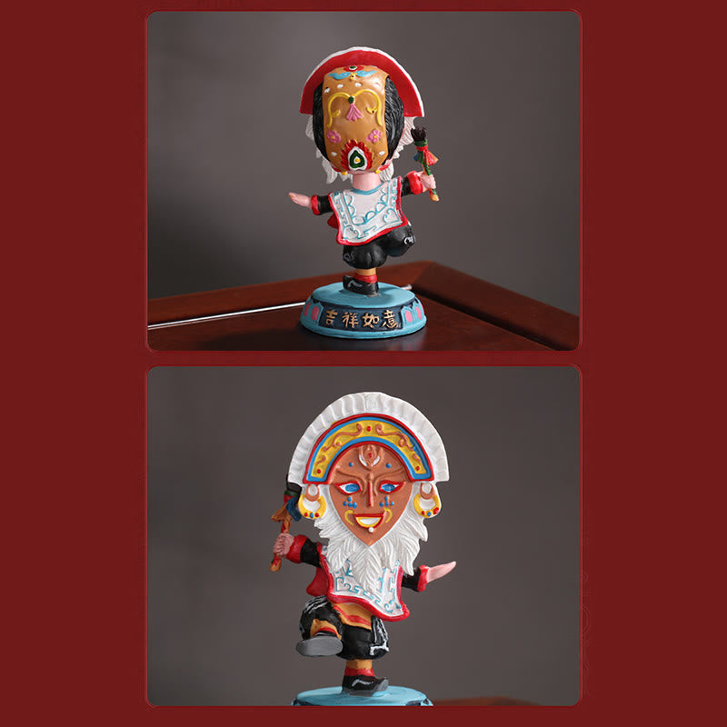 Máscara facial de ópera tibetana con Buddha Stones , adorno decorativo para el hogar, oficina y coche