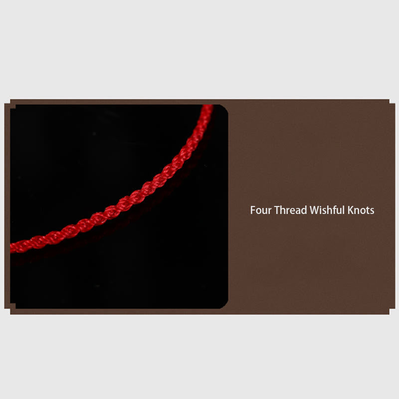Pulsera de protección trenzada con nudos de deseos de cuatro hilos hecha a mano con cuentas de oro 999 de Buddha Stones