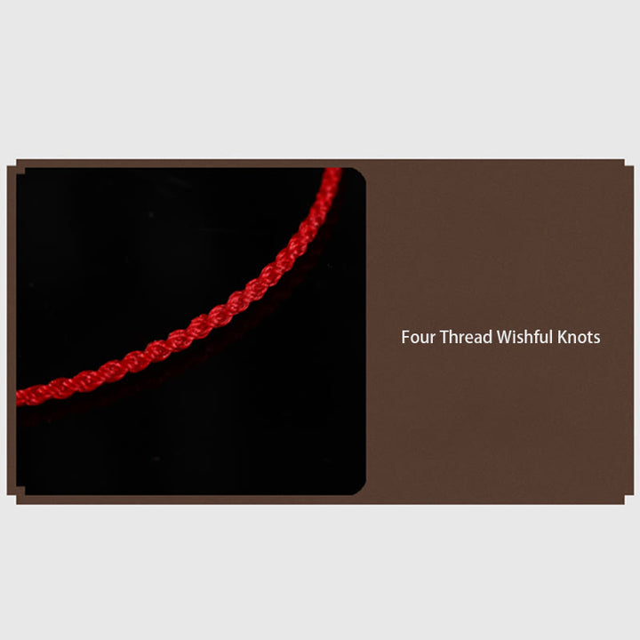 Pulsera de protección trenzada con nudos de deseos de cuatro hilos hecha a mano con cuentas de oro 999 de Buddha Stones