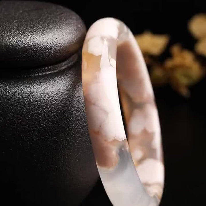 Brazalete de pulsera de paz de ágata natural Sakura