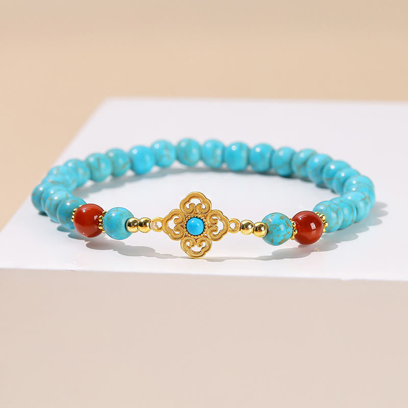 Pulsera de equilibrio de protección de cuentas turquesas de Buddha Stones