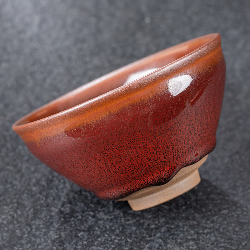 Taza de té de porcelana Jianzhan chino, Vintage, rojo, marrón , Buddha Stones , taza de té de Kung Fu