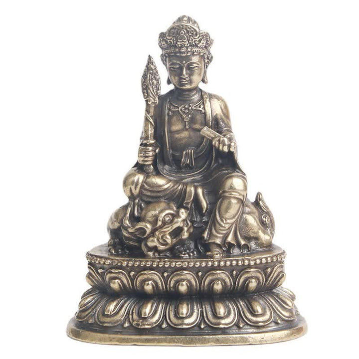 Decoración de estatua de cobre Manjusri Bodhisattva Serenity - image 9