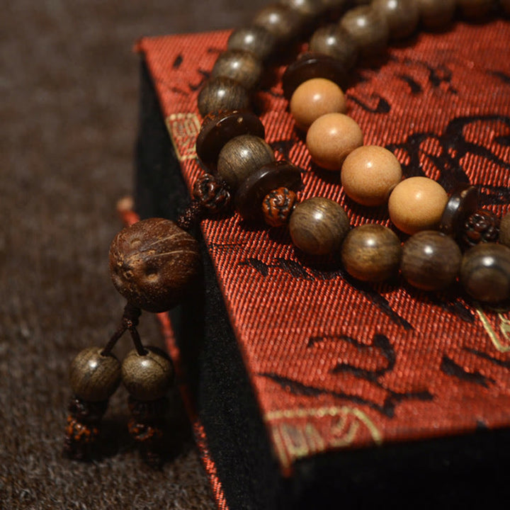 Pulsera Mala con dije de protección de sándalo tibetano