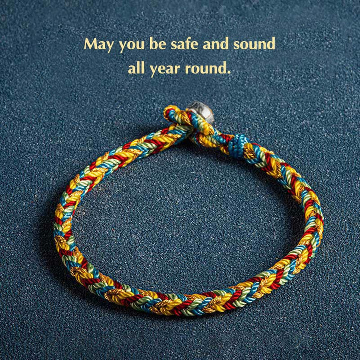 Buddha Stones;Que estés sano y salvo todo el año; Pulsera Suerte Multicolor