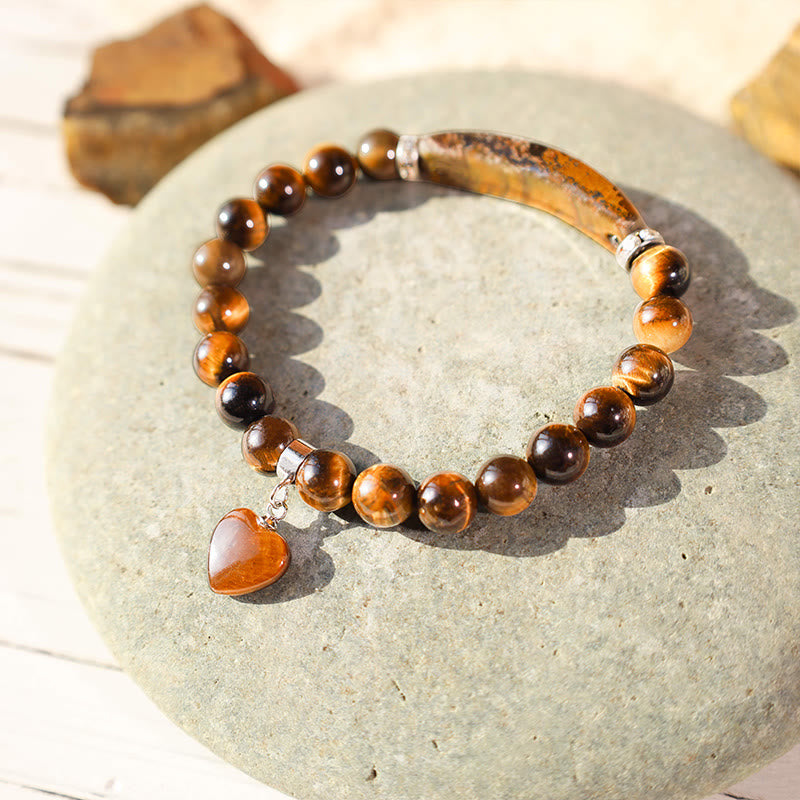 Pulsera de cuentas curativas de corazón de amor de cuarzo natural con Buddha Stones