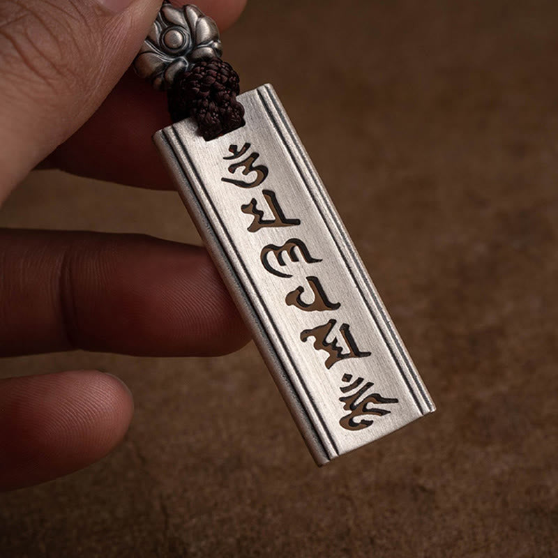 Colgante de plata de ley 999 con Buddha Stones Om Mani Padme Hum grabado Lotus Wisdom - image 10