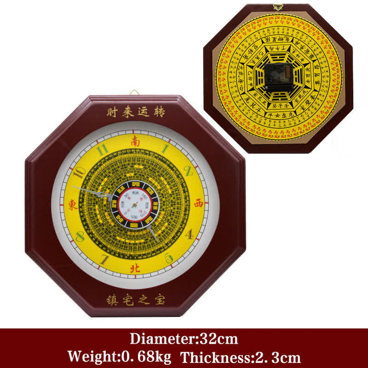 Reloj de pared con mapa de energía de equilibrio de mapa Feng Shui Bagua